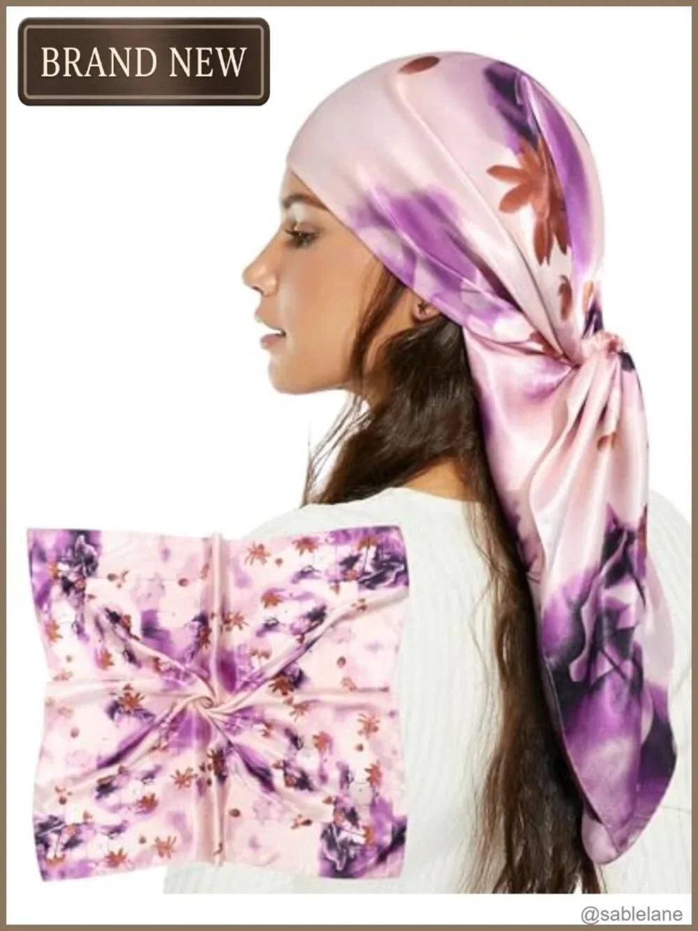Large Satin Head Scarf for Women 35